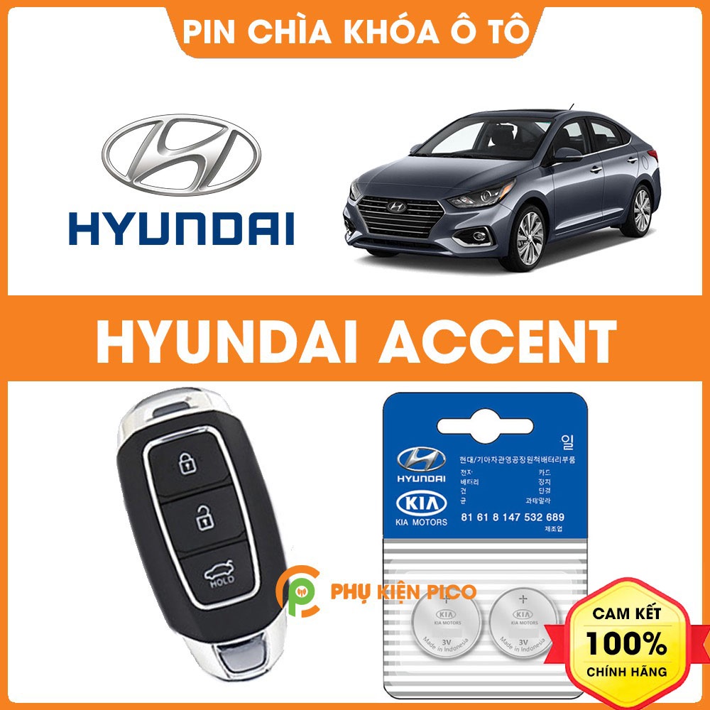 Pin chìa khóa ô tô Hyundai Accent chính hãng Hyundai sản xuất tại Indonesia 3V Panasonic