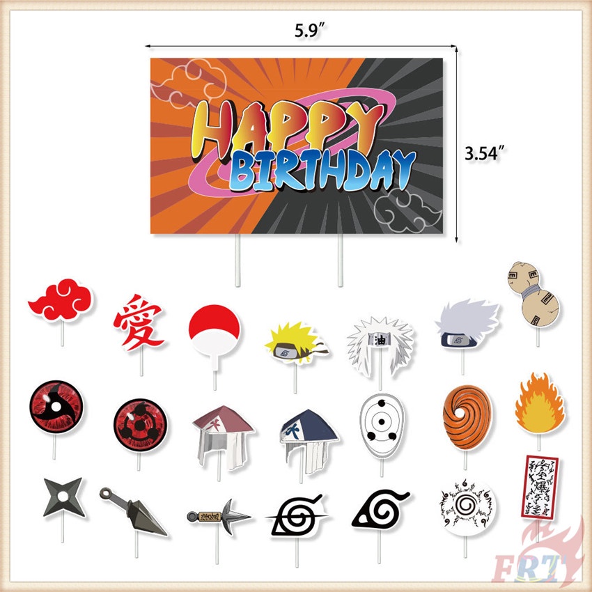 Set 47 Bong Bóng Trang Trí Tiệc Sinh Nhật Hình Naruto