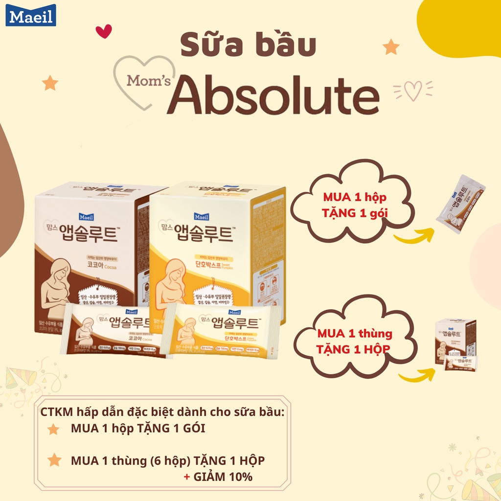 [Maeil chính hãng] Sữa Bầu Mom’s Absolute Hàn Quốc Maeil (10 Gói x 20gr)