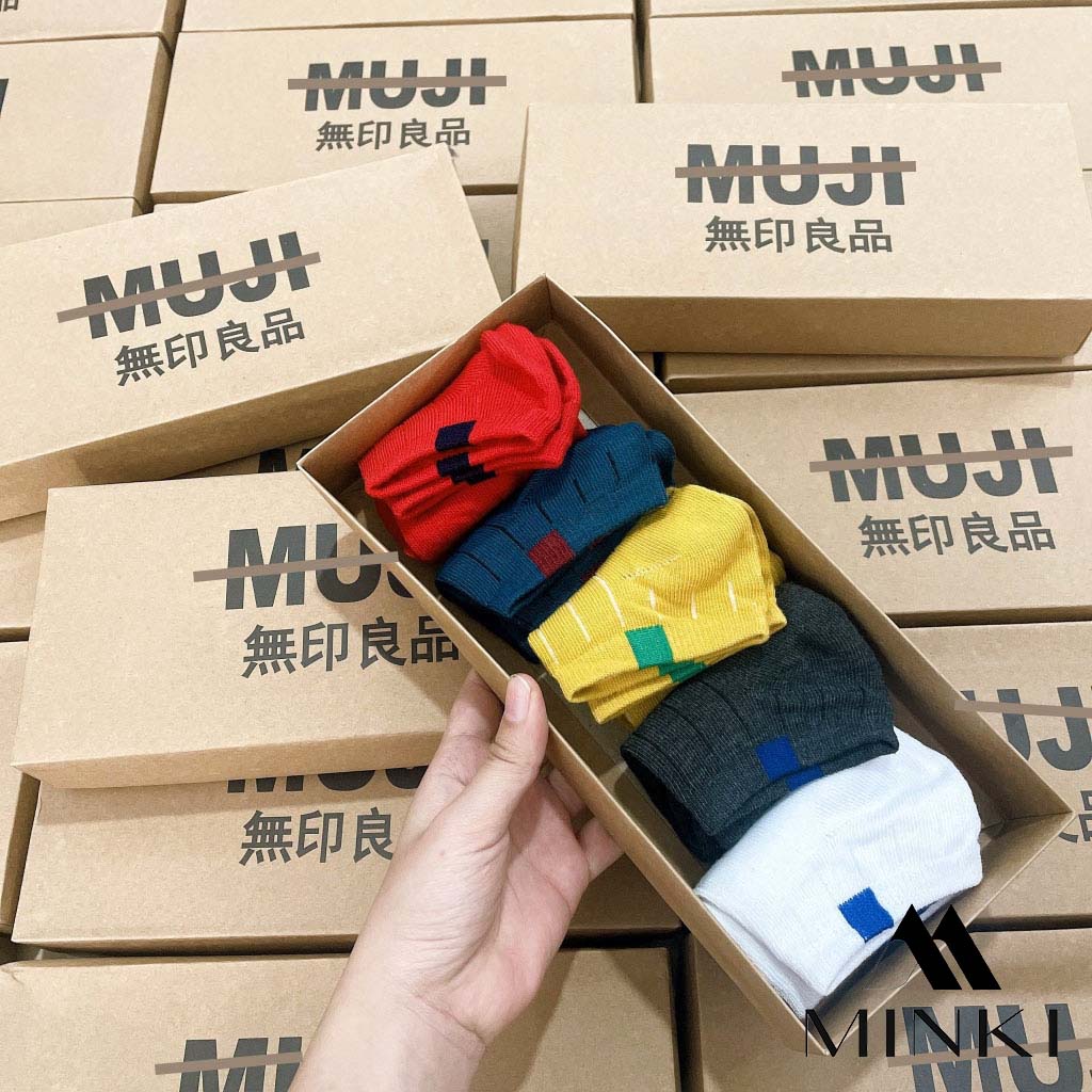 TẤT NỮ CỔ NGẮN MU-DI XUẤT KHẨU - CHẤT LIỆU COTTON THOÁNG KHÍ - MÀU ĐỎ / XANH / VÀNG / ĐEN / TRẮNG