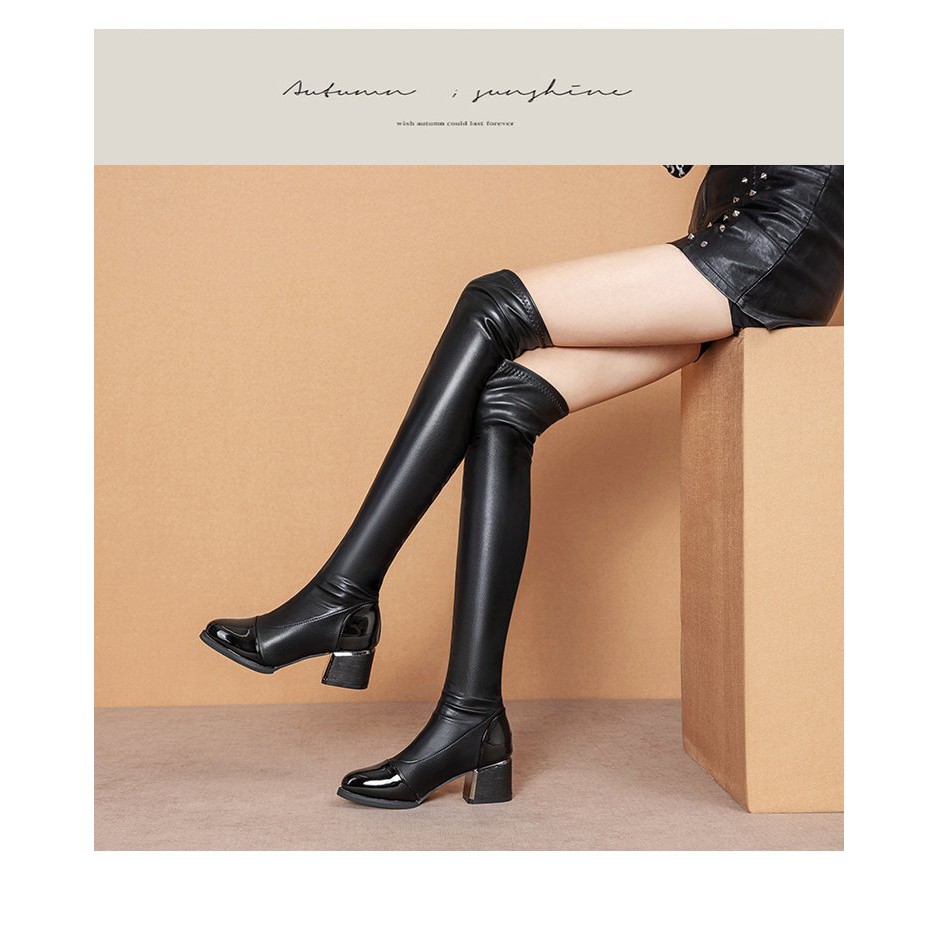 {MS 118} BOOT ĐÙI NỮ ĐẾ VUÔNG HÀNG QUẢNG CHÂU LOẠI 1 | BigBuy360 - bigbuy360.vn