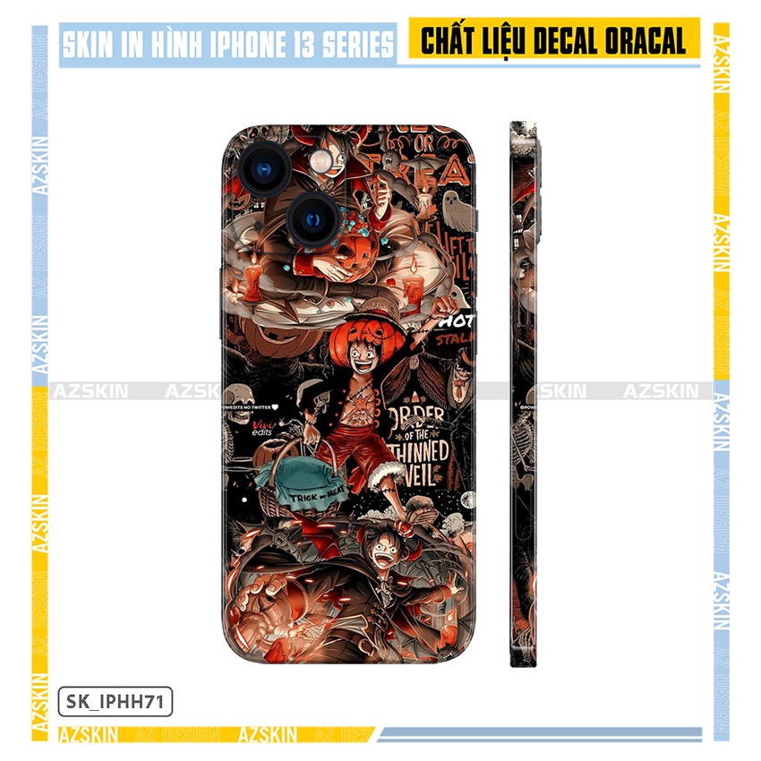 Miếng Dán IPhone 13 Mini/13/13 Pro/13 Pro Max One Piece |SK_IPHH71| Film Oracal Nhập Khẩu, Cán PVC, Full Lưng Viền Máy