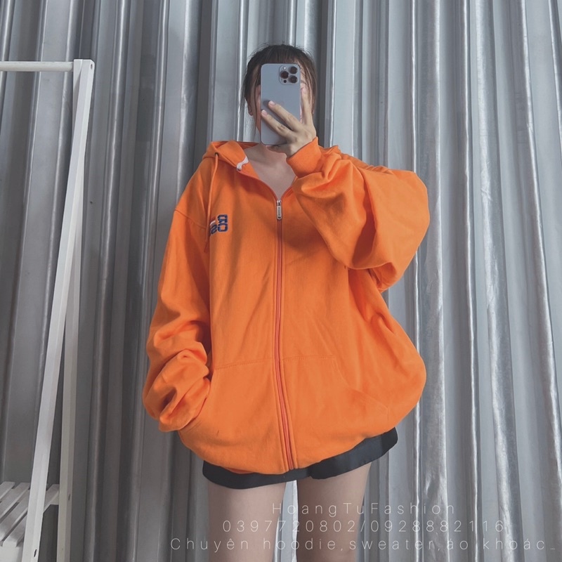 Áo khoác hoodie nỉ bông Màu Cam 🍊 M601