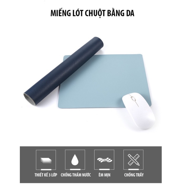 Lót chuột da đơn giản chống nước, chống ra mồ hôi tay, dễ dàng vệ sinh Bàn di chuột da PU cao cấp