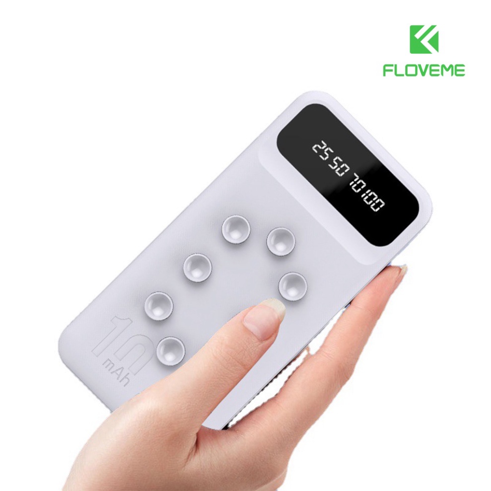 Sạc Dự Phòng  3 in 1/10000mAh Floveme WK 223, Sạc Nhanh Hiển Thị Màn Hình Điện Tử, Dành Cho iOS iPhone và Android .