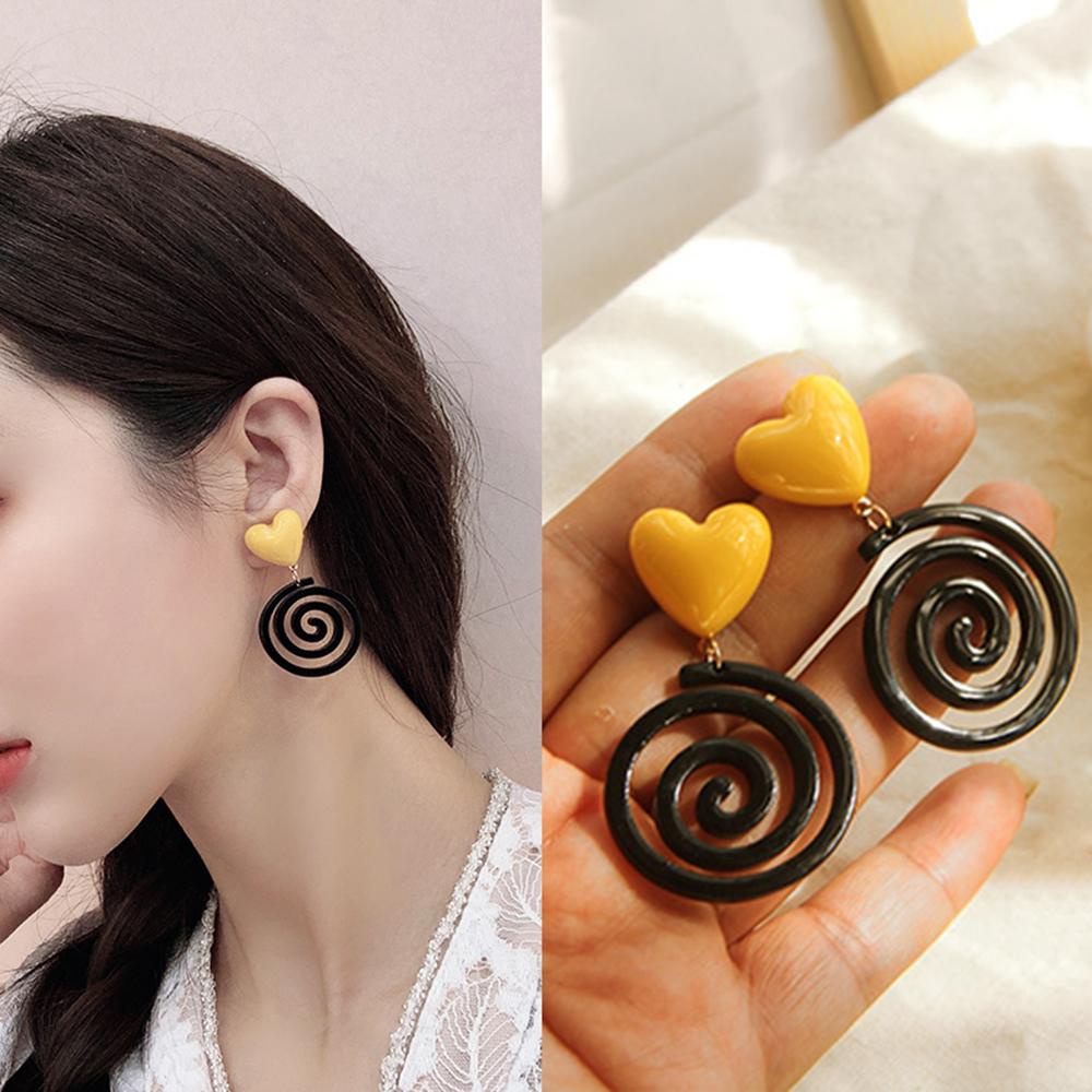 Khuyên Tai Thả Họa Tiết Chấm Bi Bằng Nhựa Resin Thời Trang Cho Nữ