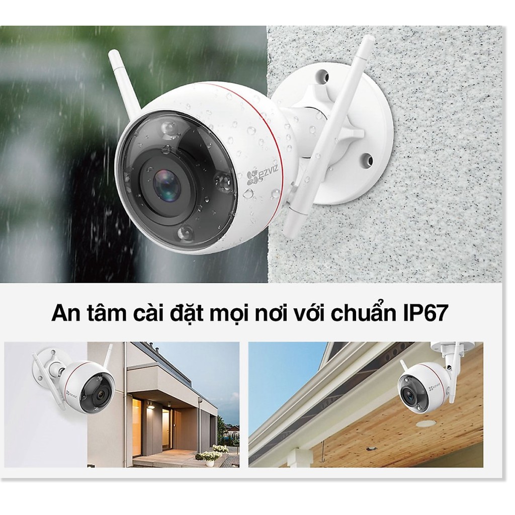 Camera Wifi Ngoài Trời Ezviz C3W 2MP 1080p (CS-Cv310) Color Night Vision - Phiên Bản Mới Hình Ảnh Có Màu Ban Đêm - Hàng