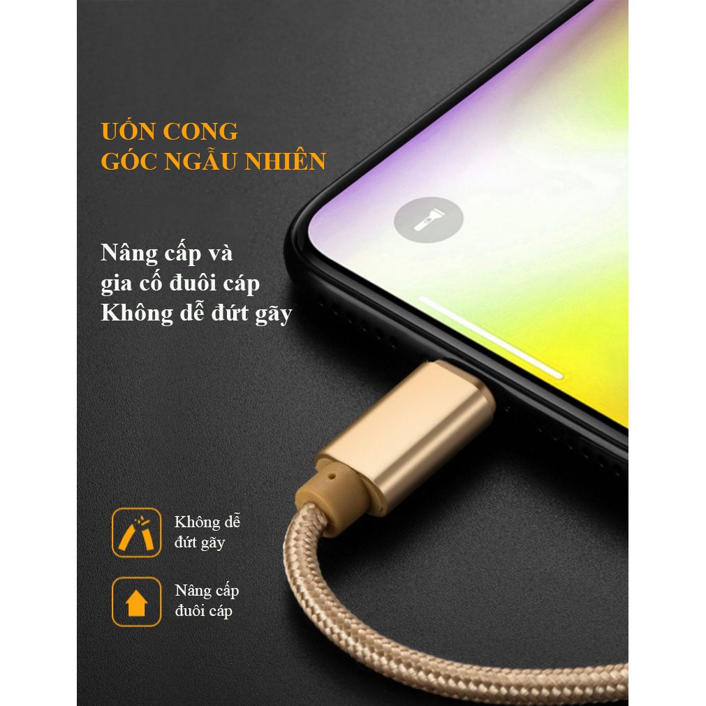 [Bán chạy nhất] Cáp sạc nhanh 3 đầu (Type-C, Micro USB, Lightning) 3.0A JSJ USB-233 dài 1.2m sạc siêu nhanh, an toàn, ổn