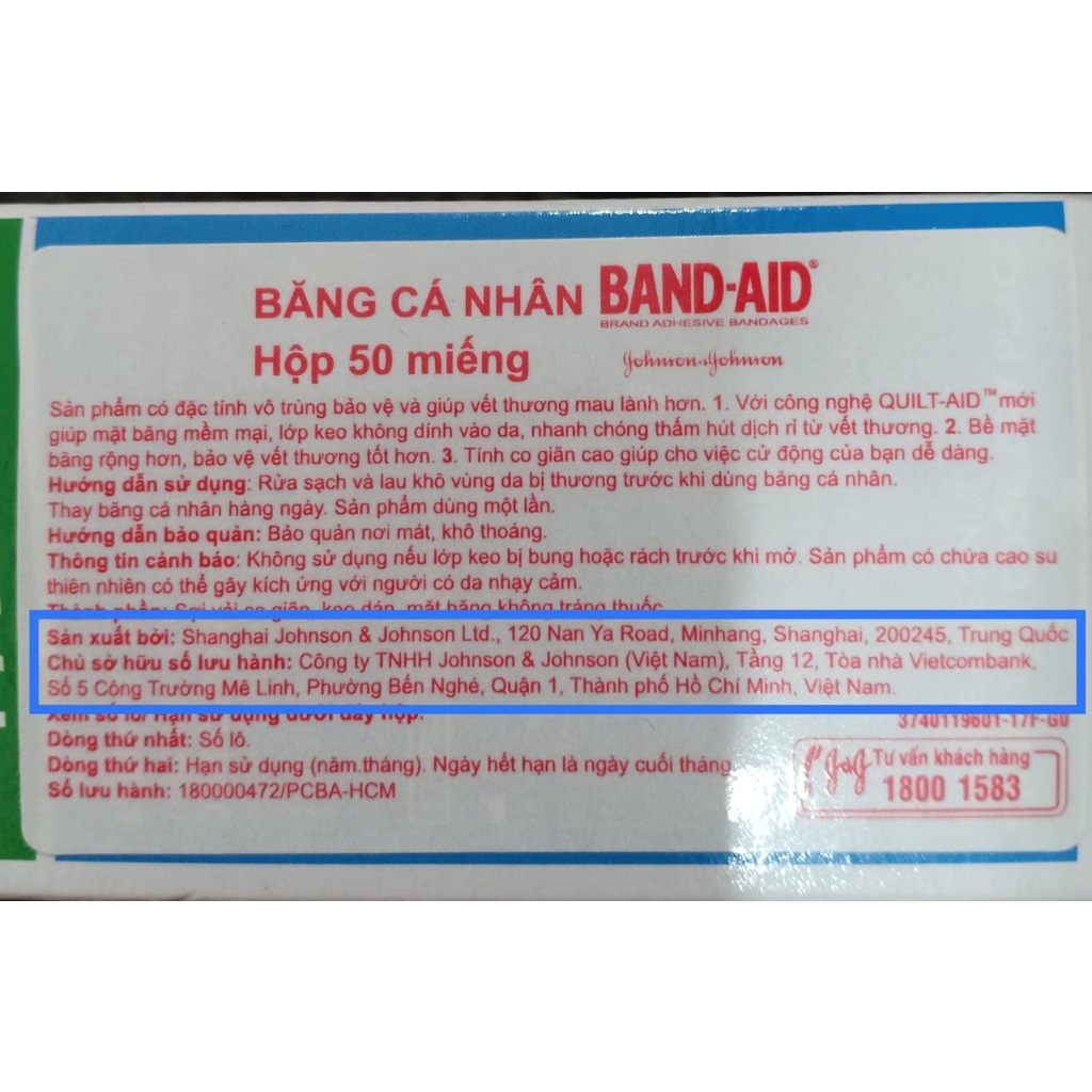 BĂNG CÁ NHÂN BAND AID HỘP 50 MIẾNG GIÁ TỐT