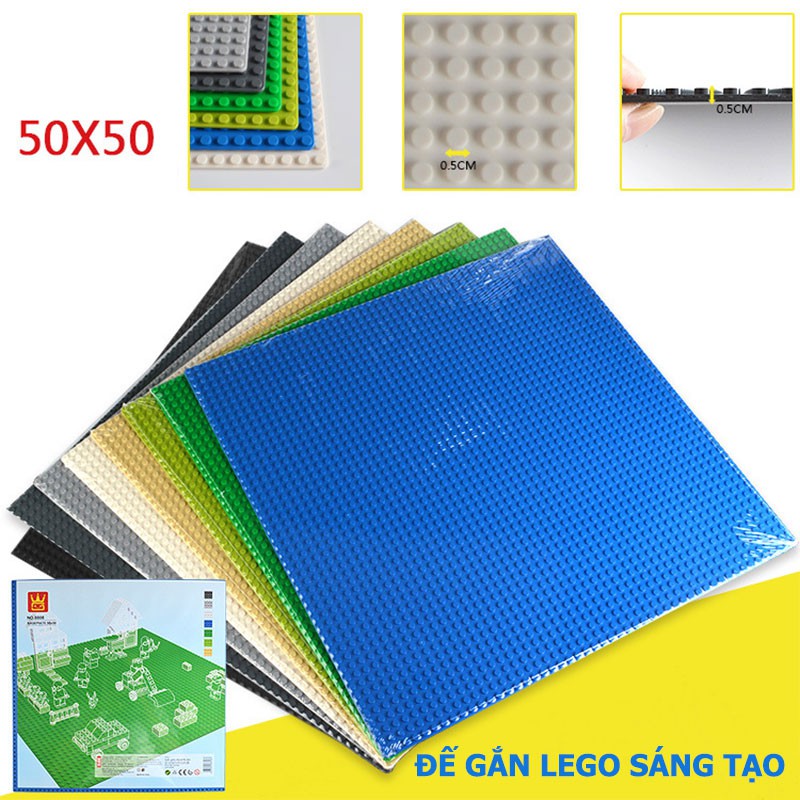 Tấm nền đế Base 50x50 hạt gắn Lego tấm đế gắn đồ chơi lắp ráp xếp hình lego sáng tạo