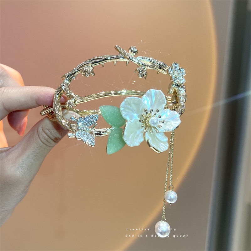 [Aishang Xinh Đẹp] Kẹp Tóc Dạng Đĩa Xoắn Đính Ngọc Trai Hình Hoa Bướm Cá Tính Một Lần Phong Cách Mùa Hè Dành Cho Nữ