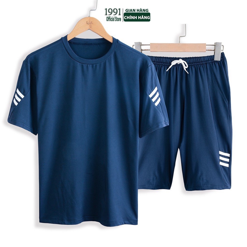 Bộ Thể Thao Nam 1991 Official Store CoolFit chất thun co Giãn, năng động mùa Hè, 4 màu trẻ trung thời trang