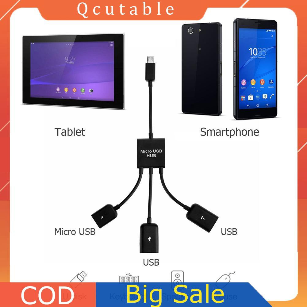 Cáp Sạc Otg 3 Trong 1 Cổng Micro Usb Cho Samsung Note 2 I9100