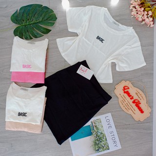 Set Áo Croptop Basic + Chân Váy Midi (Có Lót Quần) Siêu Hot LH52