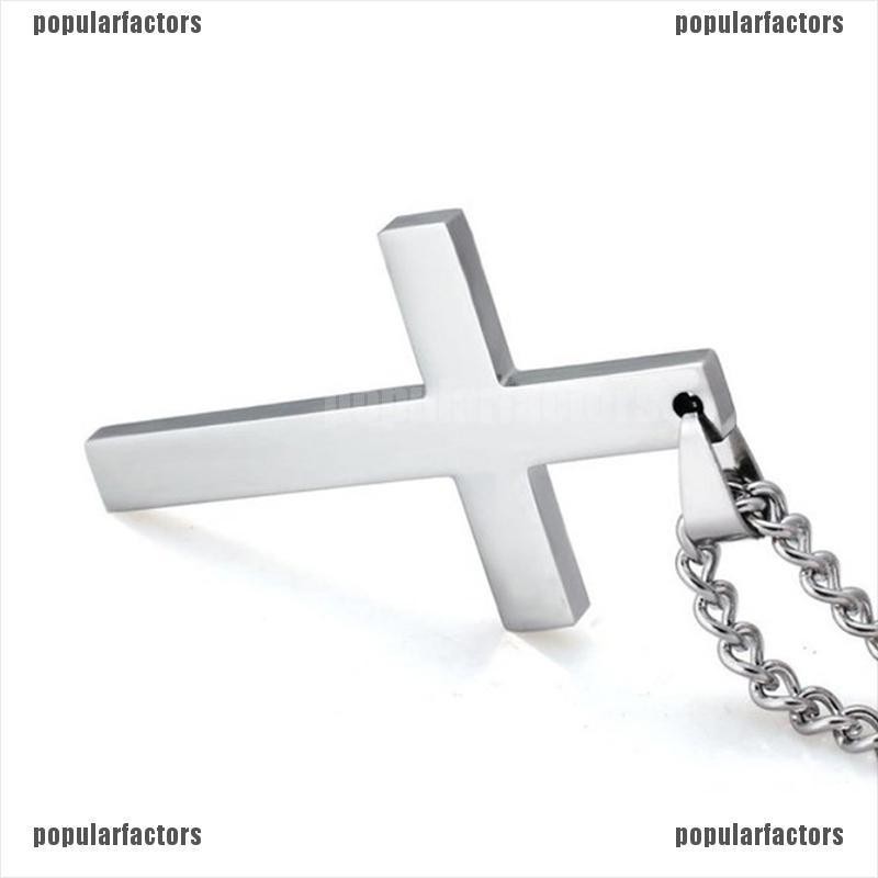 Vòng cổ mặt thánh giá chất liệu thép không gỉ cho nam