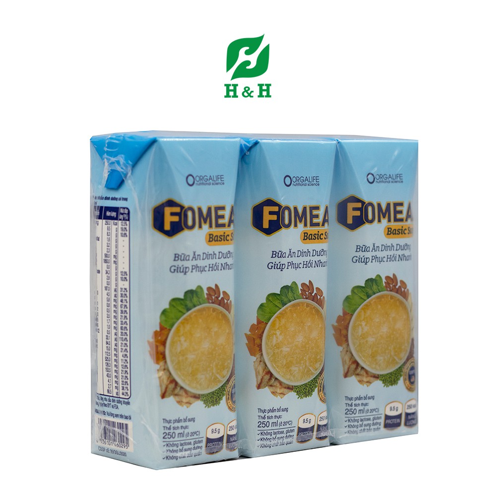 Sữa FOMEAL BASIC SOUP giải pháp dinh dưỡng giúp nâng cao thể trạng người bệnh - lốc 3 hộp/250ml