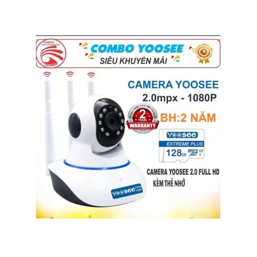 Camera IP Wifi Yoosee 3 Râu xoay 360 độ, độ phân giải FULL HD 2.0MP - Camera Yoosee 3 Râu 2MP