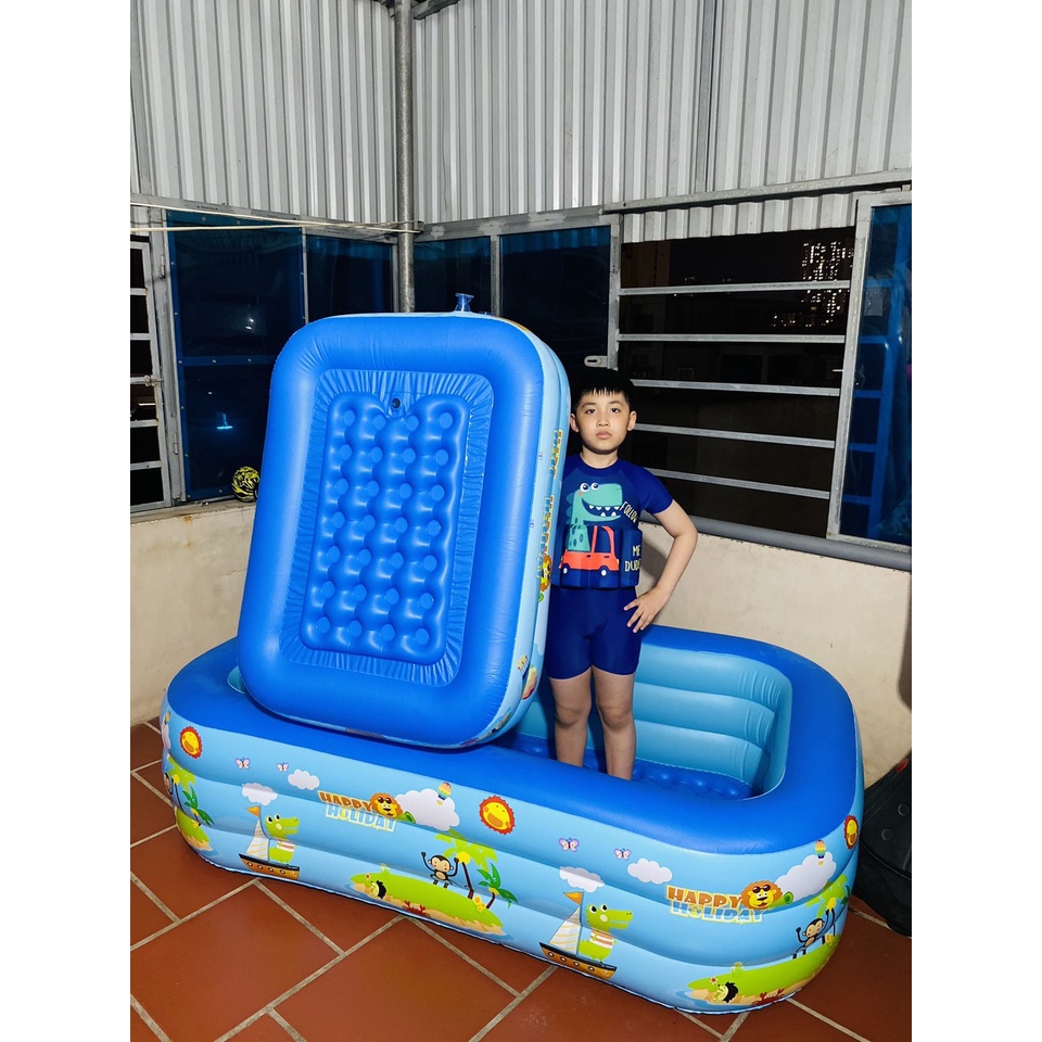 Bể Bơi Phao Trong Nhà 3 Tầng Cho Trẻ Em, Hồ Bơi Tắm Cho Bé Dày Dặn, Bền Đẹp, ĐÁY 2 LỚP CHỐNG TRƯỢT