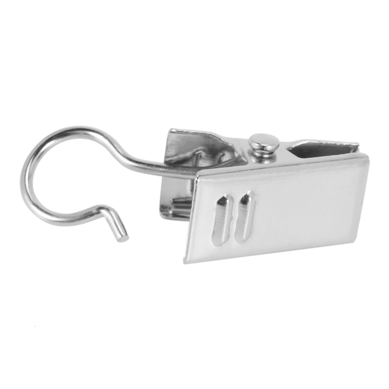 Set 50 Kẹp Rèm Cửa Bằng Thép Không Gỉ Kèm Móc Treo Trang Trí Nhà Cửa Giá Đỡ