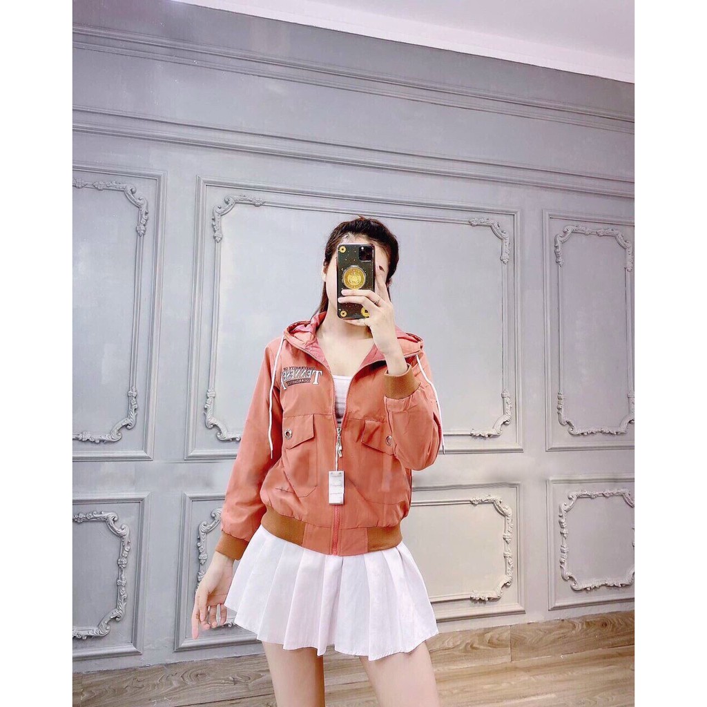 Áo khoác dù nữ có mũ form rộng chống nắng form ôm eo in chữ Bycicle MQ Fashion KD11