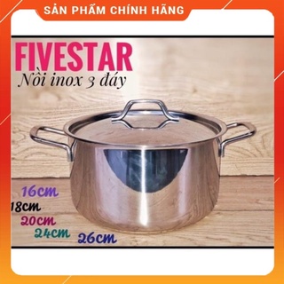 Nồi inox 3 đáy đun từ 16cm - 20cm - chính hãng Five Star xinh yêu