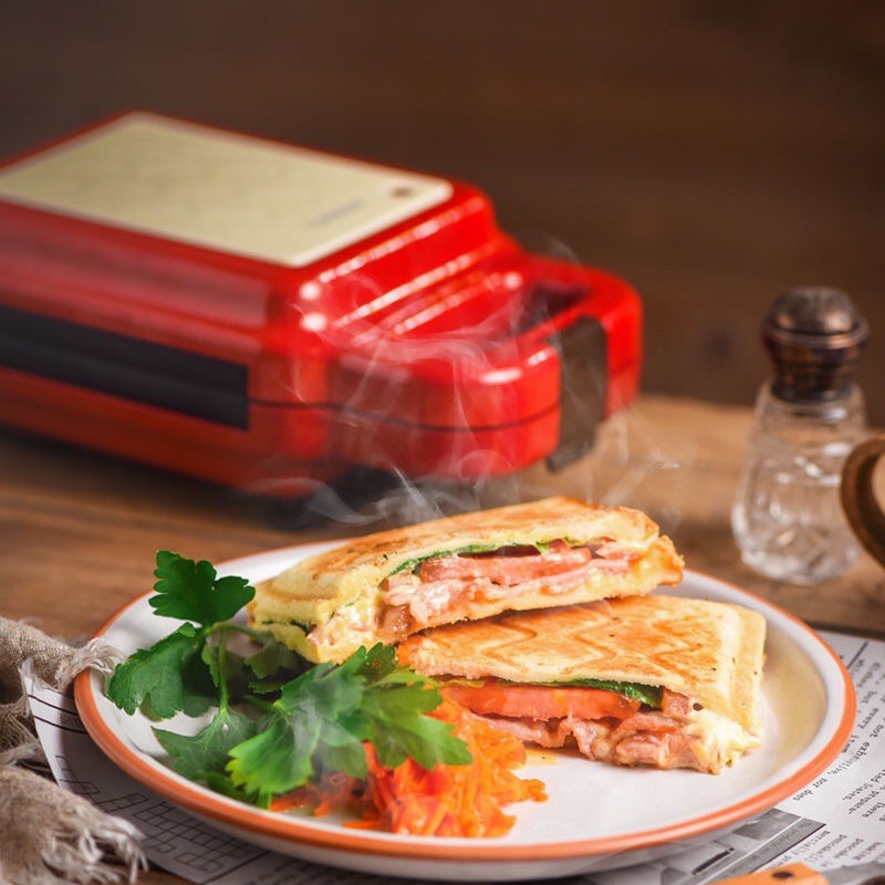[Có sẵn] Máy nướng bánh mỳ Sandwich đa năng TORSOM mini, kèm Rán trứng, làm đồ Ăn sáng, nướng thịt 2 mặt tiện lợi