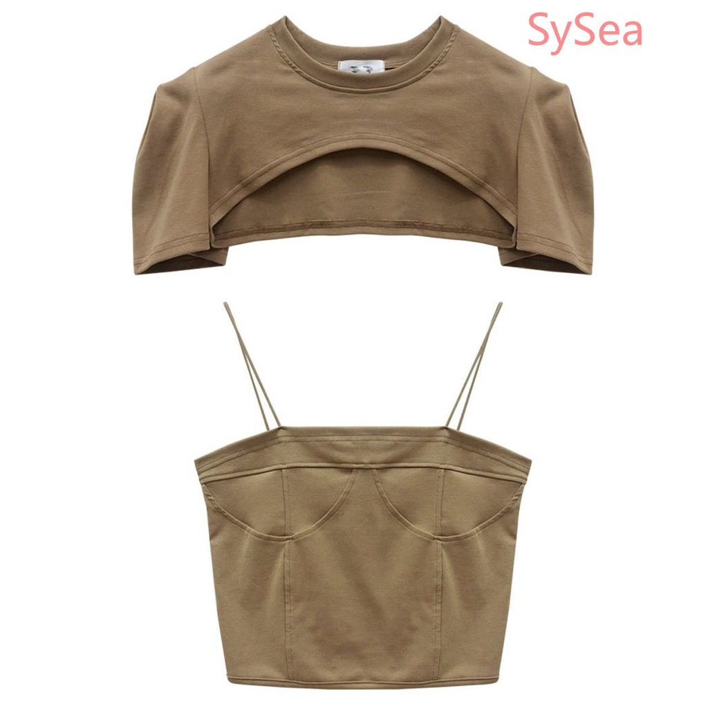 Áo Hai Dây Màu Sắc Đơn Giản Quyến Rũ Cho Nữ