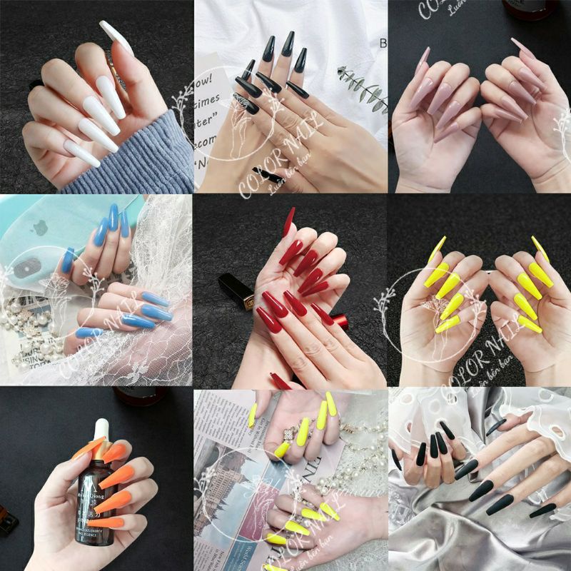 Nail box - Móng up thiết kế : Trơn nhiều màu