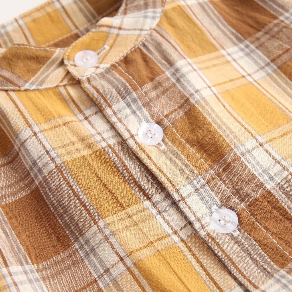 Bộ Đồ Liền Thân Sanlutoz Tay Dài Từ Cotton Họa Tiết Caro Thời Trang Mùa Thu Dành Cho Bé