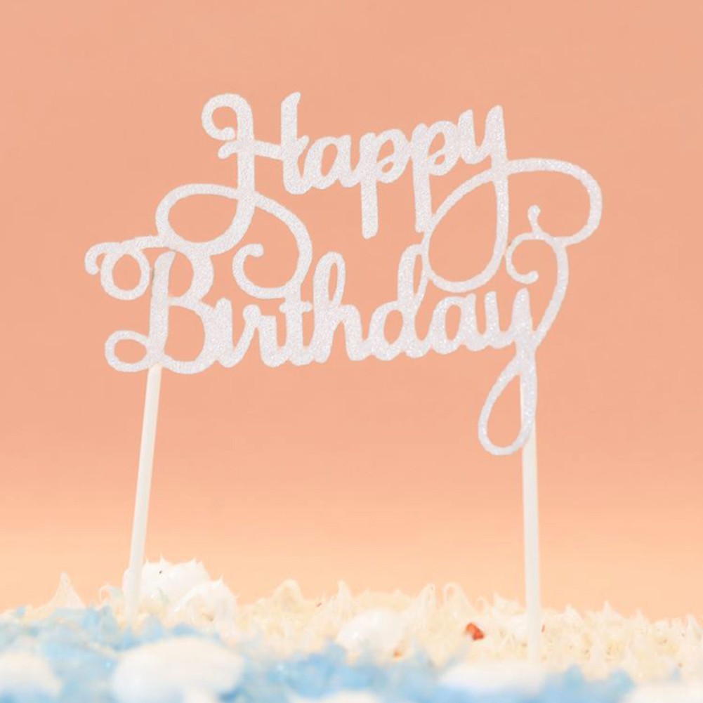 Que Chữ Happy Birthday LấP LáNh CắM Trang Trí BáNh Kem