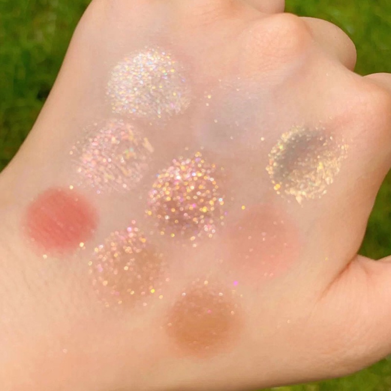 Bảng Phấn Mắt Jiugongge Chín Màu Sắc Tố Cao Chất Liệu Acrylic Mờ Màu Sắc Ánh Kim Jp2Vn