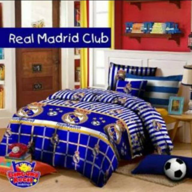 Ga Giường Vải Lanh In Hình Câu Lạc Bộ Real Madrid Dễ Thương