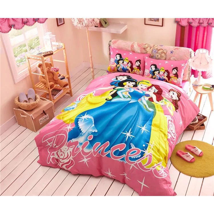 GC1337 Bộ chăn ga gối trẻ em công chúa bạch tuyết chất cotton cao cấp giường 1m2, 1m5, 1m6,1m8 hàng nhập