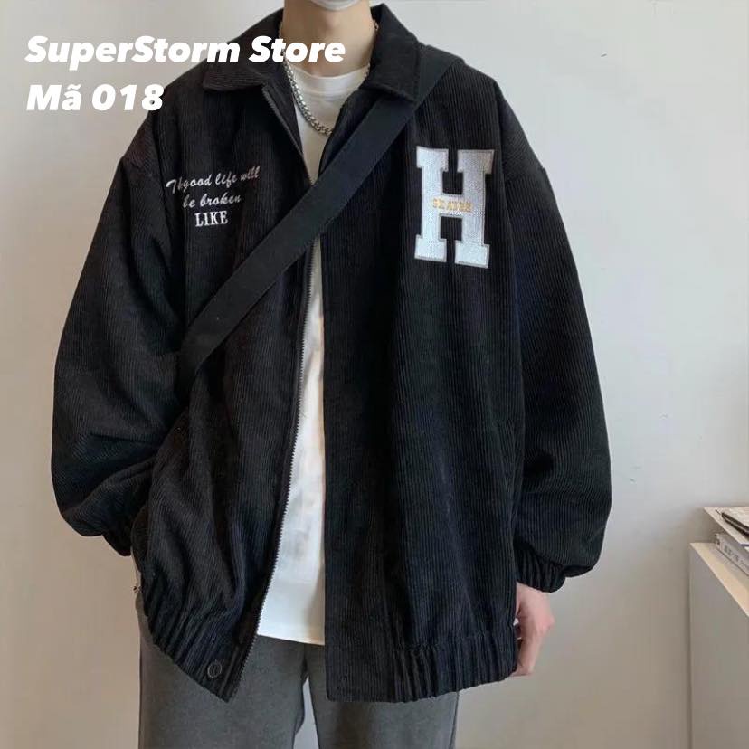 Áo khoác jacket nhung tăm 2 lớp giá siêu rẻ phù hợp nam nữ