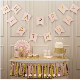 Banner dây happy birthday ép kim chữ vàng gold trang trí background Phụ kiện trang trí bàn tiệc sinh nhật happy birthday