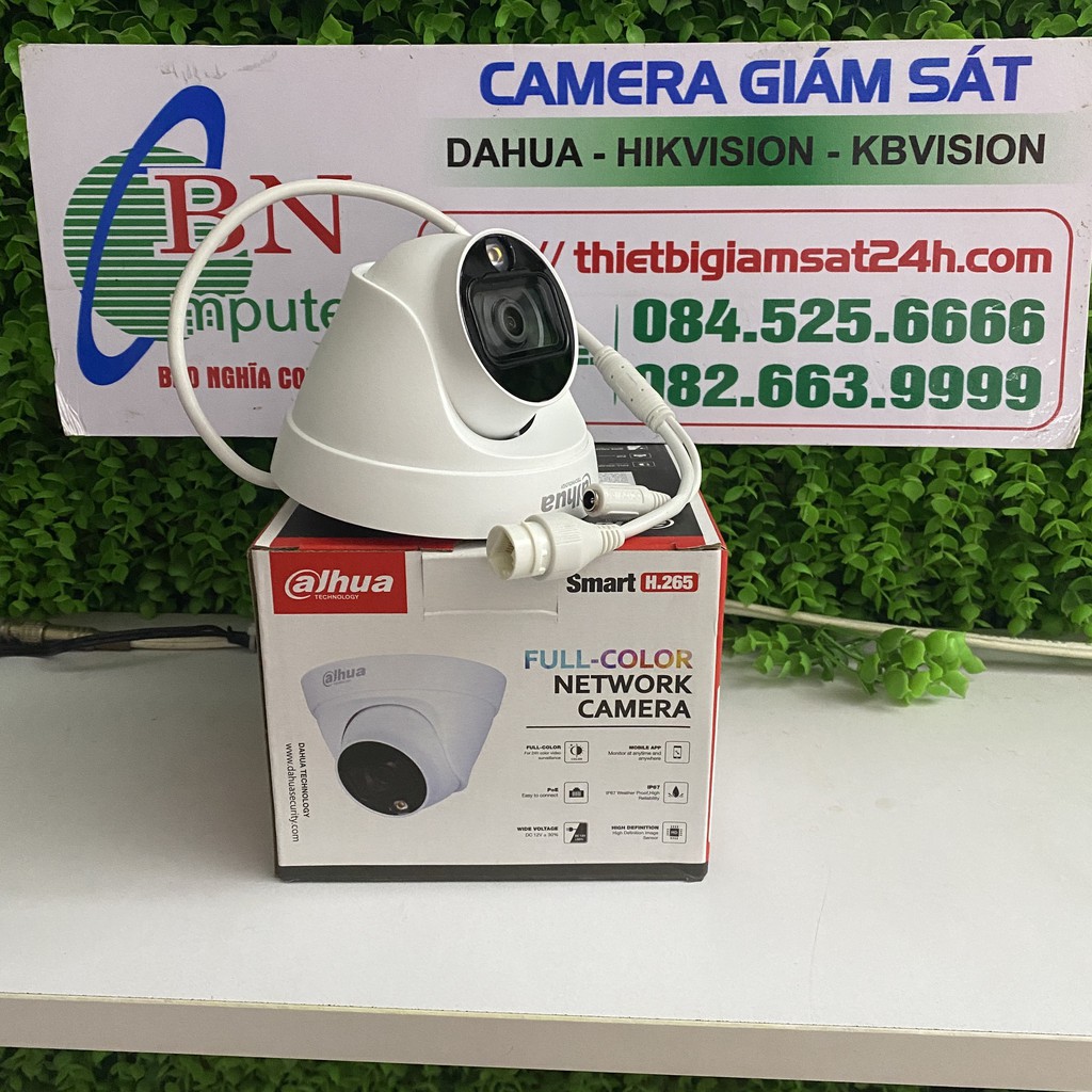 Camera IP Full color Dahua DH-IPC-HDW1239T1P-LED-S4 Full-Color 2MP dome camera có màu