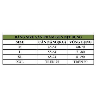 Gen nit bung NoVa nhật( GHI CHÚ SIZE CHỌN)
