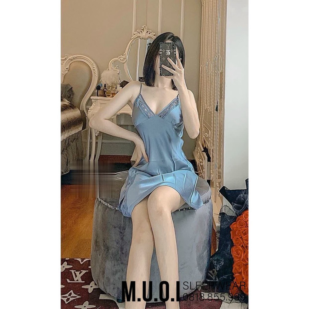 Đồ Ngủ Nữ|Váy ngủ lụa ren mềm xẻ tà QUẢNG CHÂU cao cấp ✨Freeship-Chất đẹp✨Hot nhất 2021(V01)