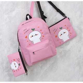 Bộ 3 món balo vải ,balo nữ,baloteen,balo đi học,balo hot,balo xinh,balo đa năng,balo da,balo kuteBalo, Balo nu