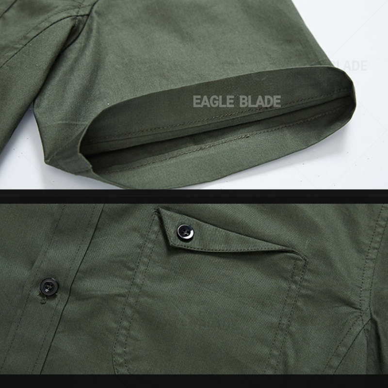 Áo sơ mi quân đội EAGLADE 207 tay ngắn thời trang cho nam M-5XL / M-5XL