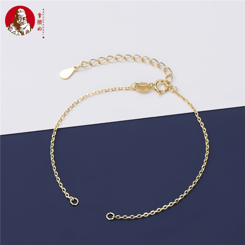 Vòng Tay Bạc S925 Dạng Chuỗi Hạt Tròn Đôi Hình Chữ Thập DIY