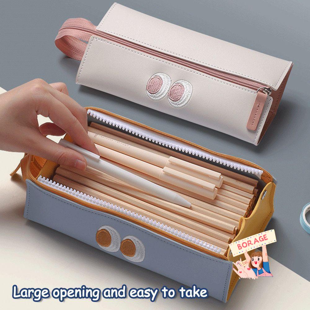 Túi Đựng Bút Bằng Da Sức Chứa Lớn Họa Tiết Hoạt Hình Dễ Thương