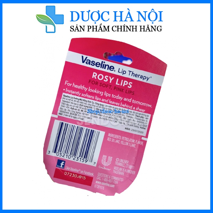 Sáp nẻ môi Vaseline Lip Therapy 7g