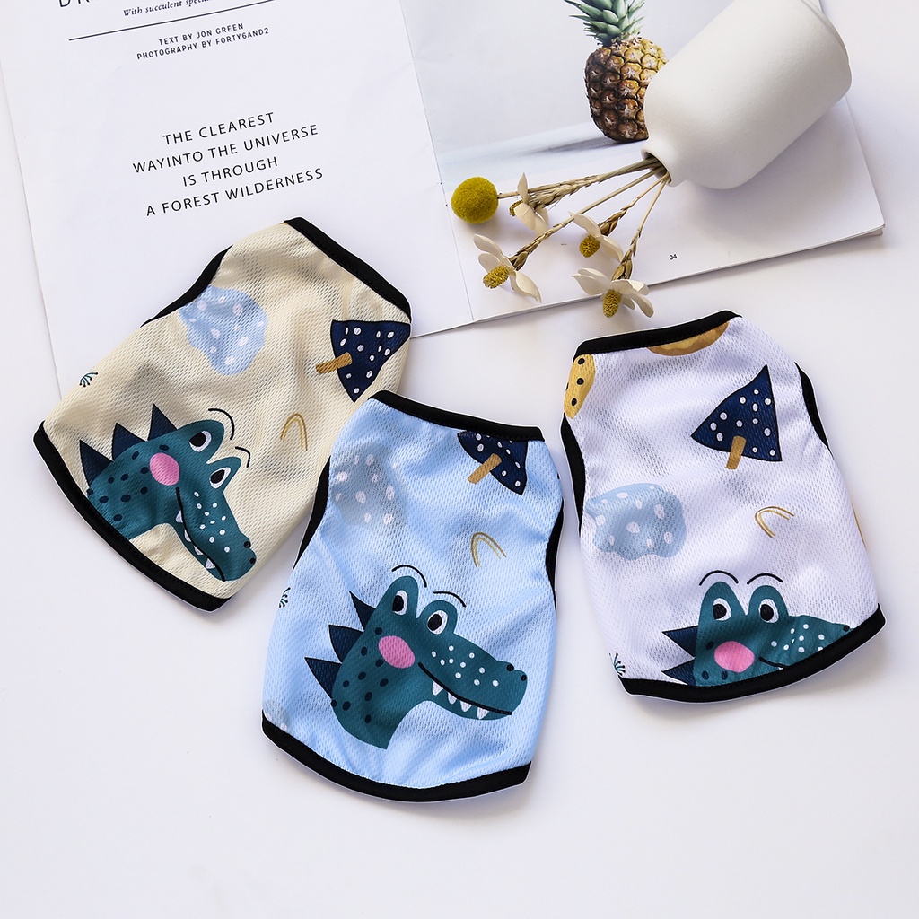 Mới Áo Thun In Hình Khủng Long Ngộ Nghĩnh Cho Thú Cưng