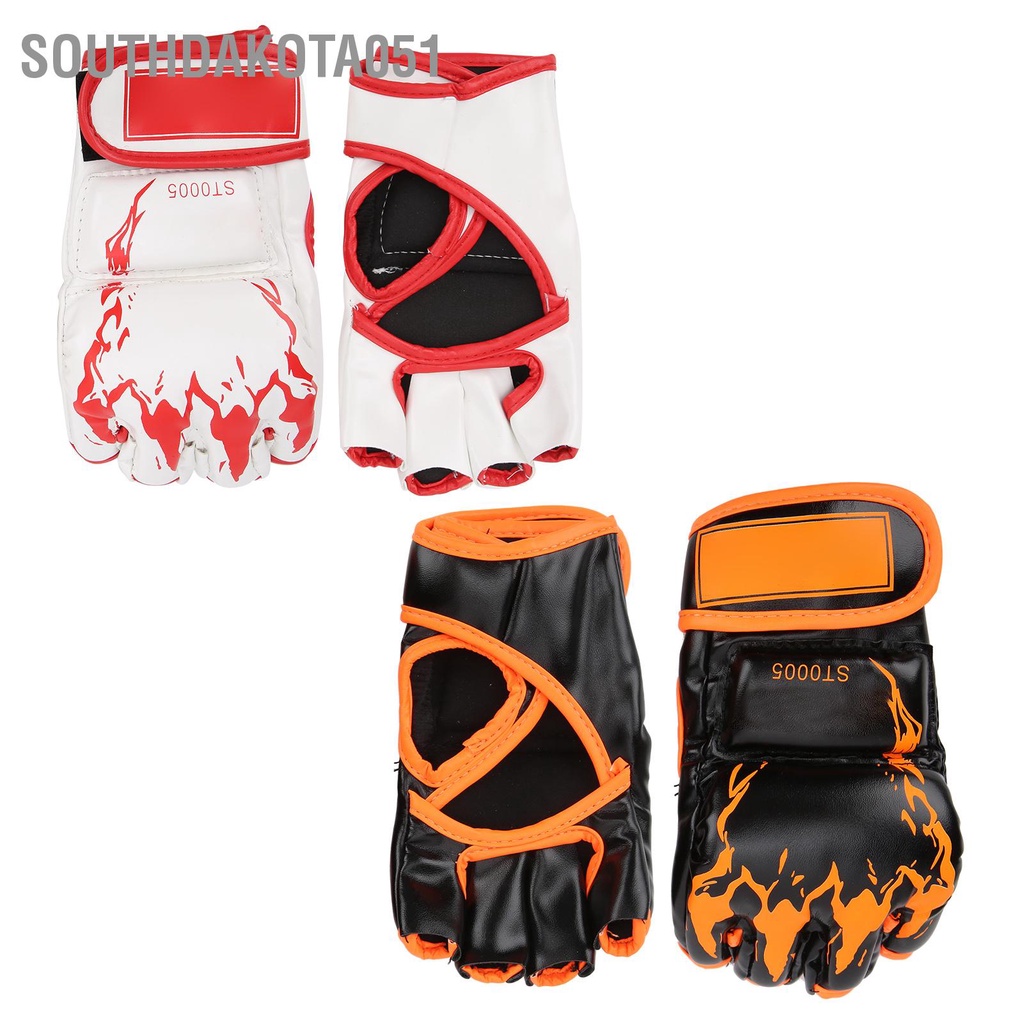 Găng tay đấm bốc hở ngón cao cấp Bằng Da PU - Thiết bị đấm bốc dành cho boxing, mma, đối kháng, sparring, trainning Chuyên Nghiệp