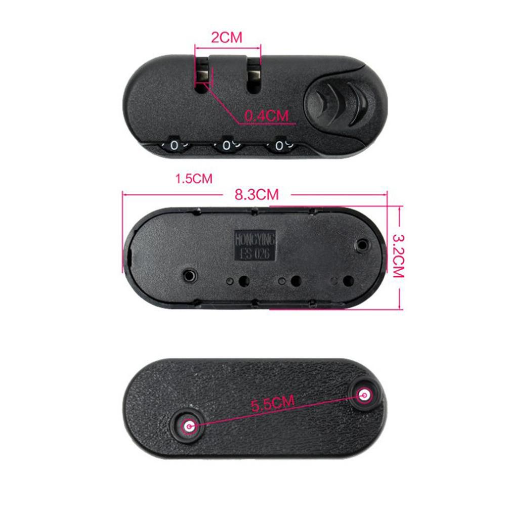 Ổ khóa mật khẩu 3 số màu đen cho vali