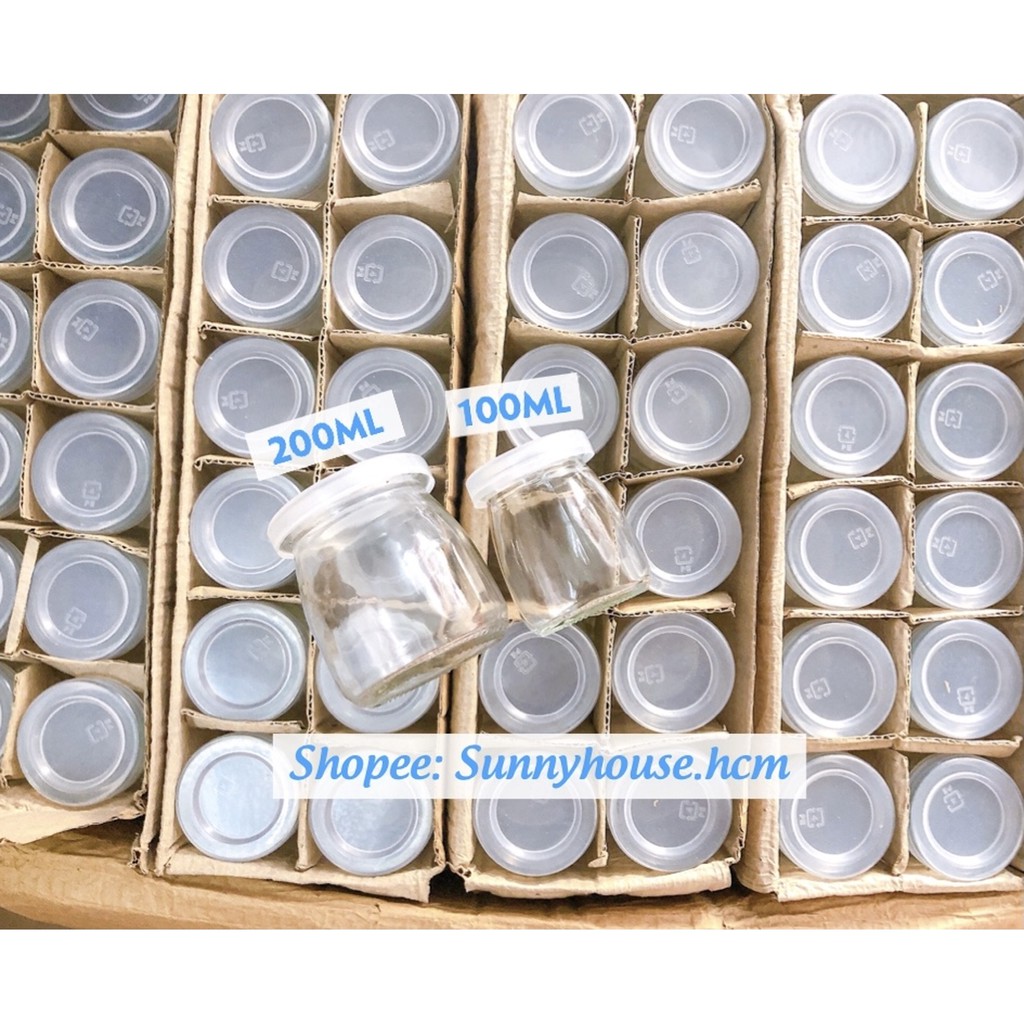 Hũ Thủy Tinh Có Nắp 200ml (Loại Siêu Dày Chất Lượng) Làm Sữa Chua, Váng Sữa, Bánh Flan,... | BigBuy360 - bigbuy360.vn