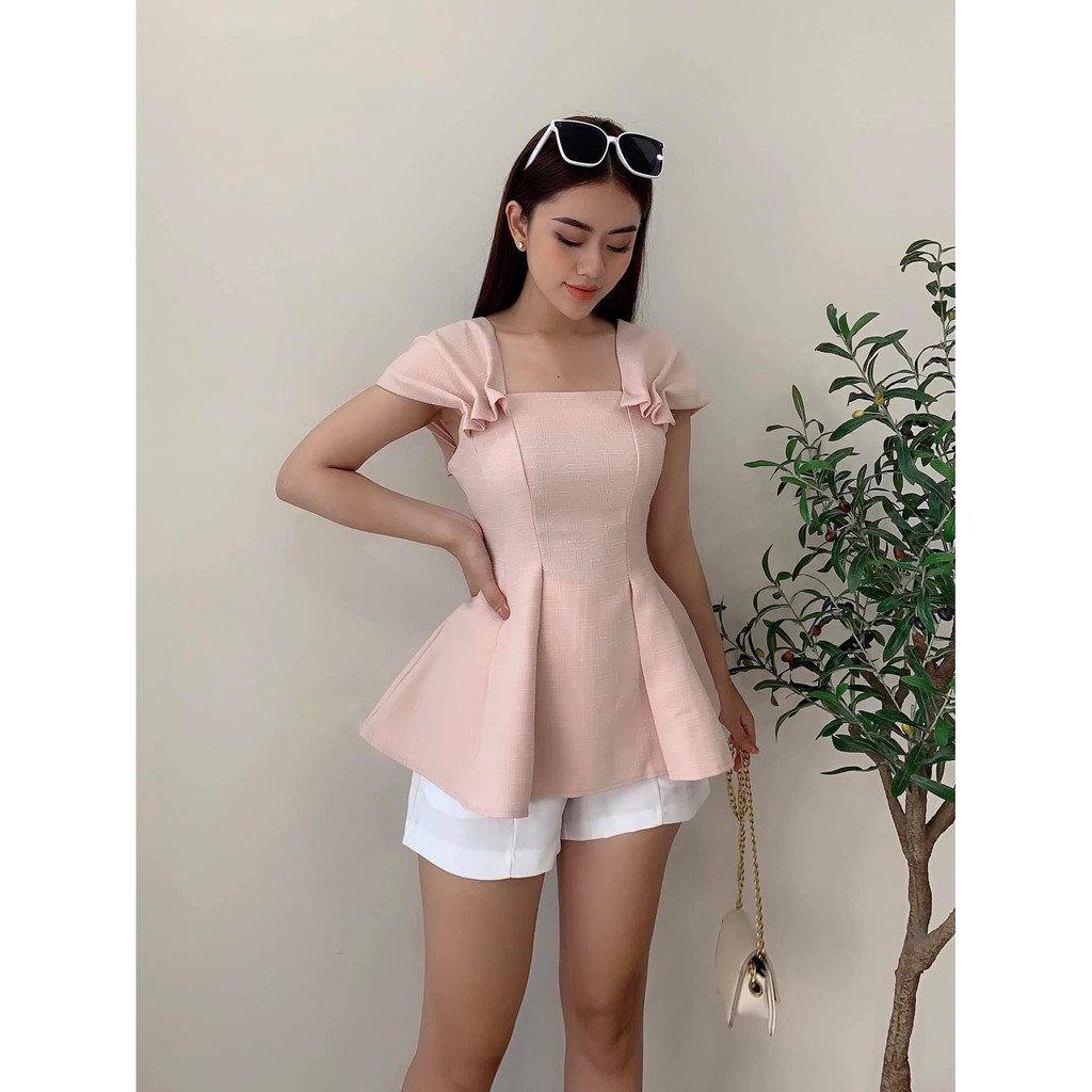 [Mã WASTCOOL giảm 15% tối đa 50K đơn 99K] [𝐧𝐞𝐰 𝐚𝐫𝐫𝐢𝐯𝐚𝐥] Áo peplum vai nhún 2 màu - MSB31