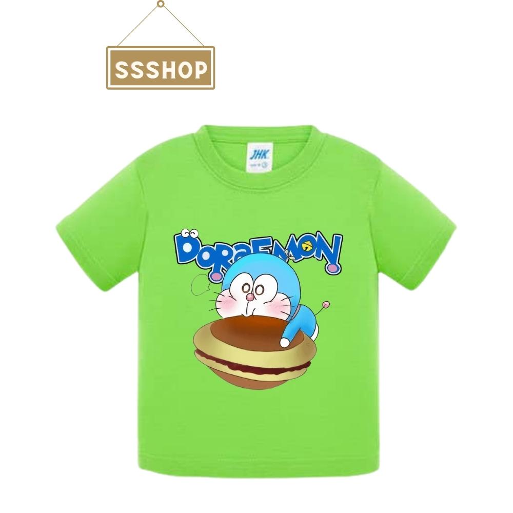 Áo thun trẻ em💖Áo cotton mát mịn họa tiết Doraemon siêu dễ thương cho bé trai và bé gái - SSSHOP 02