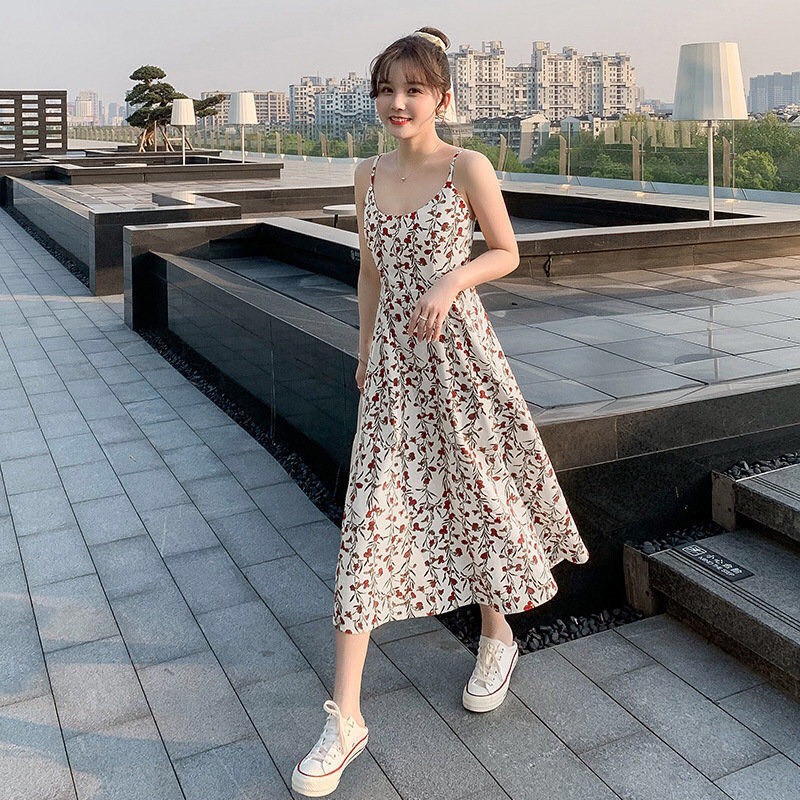 Váy Hai Dây Hoa Nhí🦋FREESHIP🦋 Đầm Hoa Nhí 2 Dây Nữ Dáng Suông Dài Kiểu Hàn Quốc mẫu DAY102